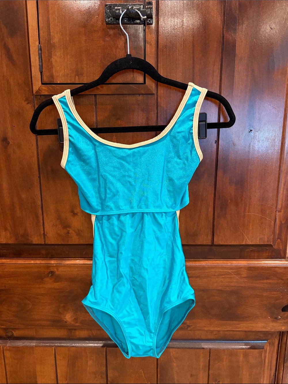 🩵 Jule Turquoise Dance Leotard with Nude Trim, NWOT